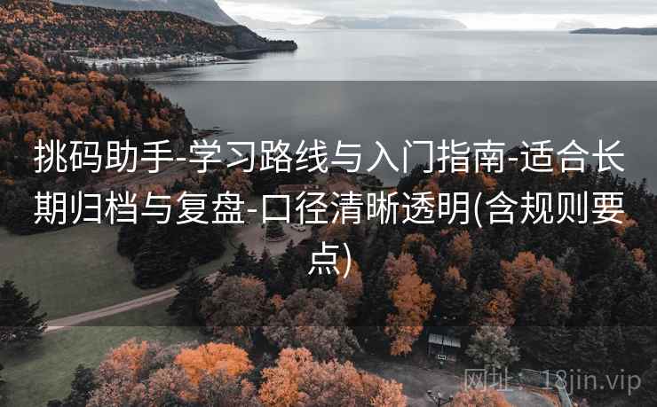 挑码助手-学习路线与入门指南-适合长期归档与复盘-口径清晰透明(含规则要点)